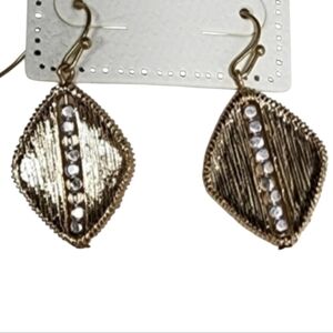 Icon Collection Goldtone Rhinestone Dangle Earrings